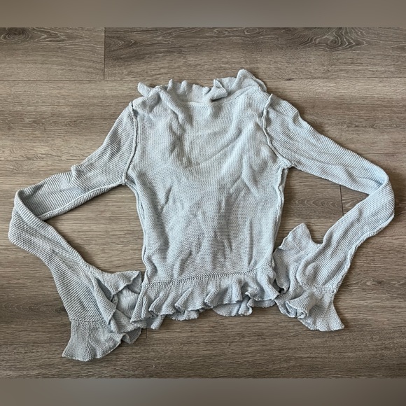 LPA Light Blue Ruffle Blouse - Picture 5 of 6